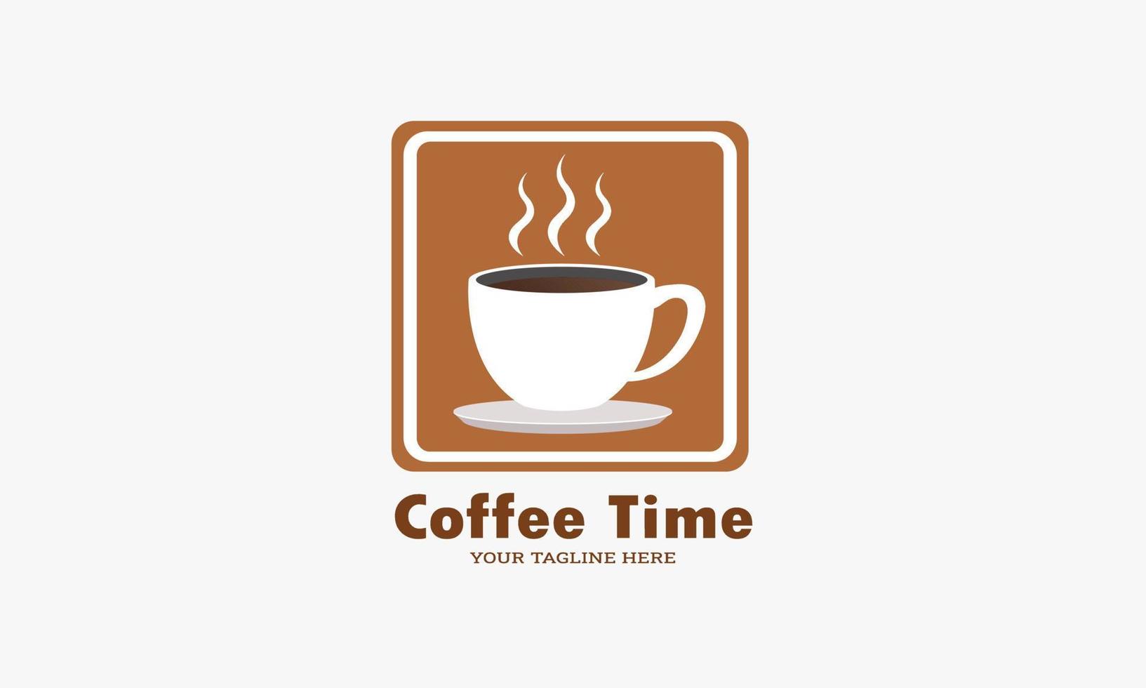 coffee time coffee shop logo modello illustrazione vettoriale logo caffè dolce