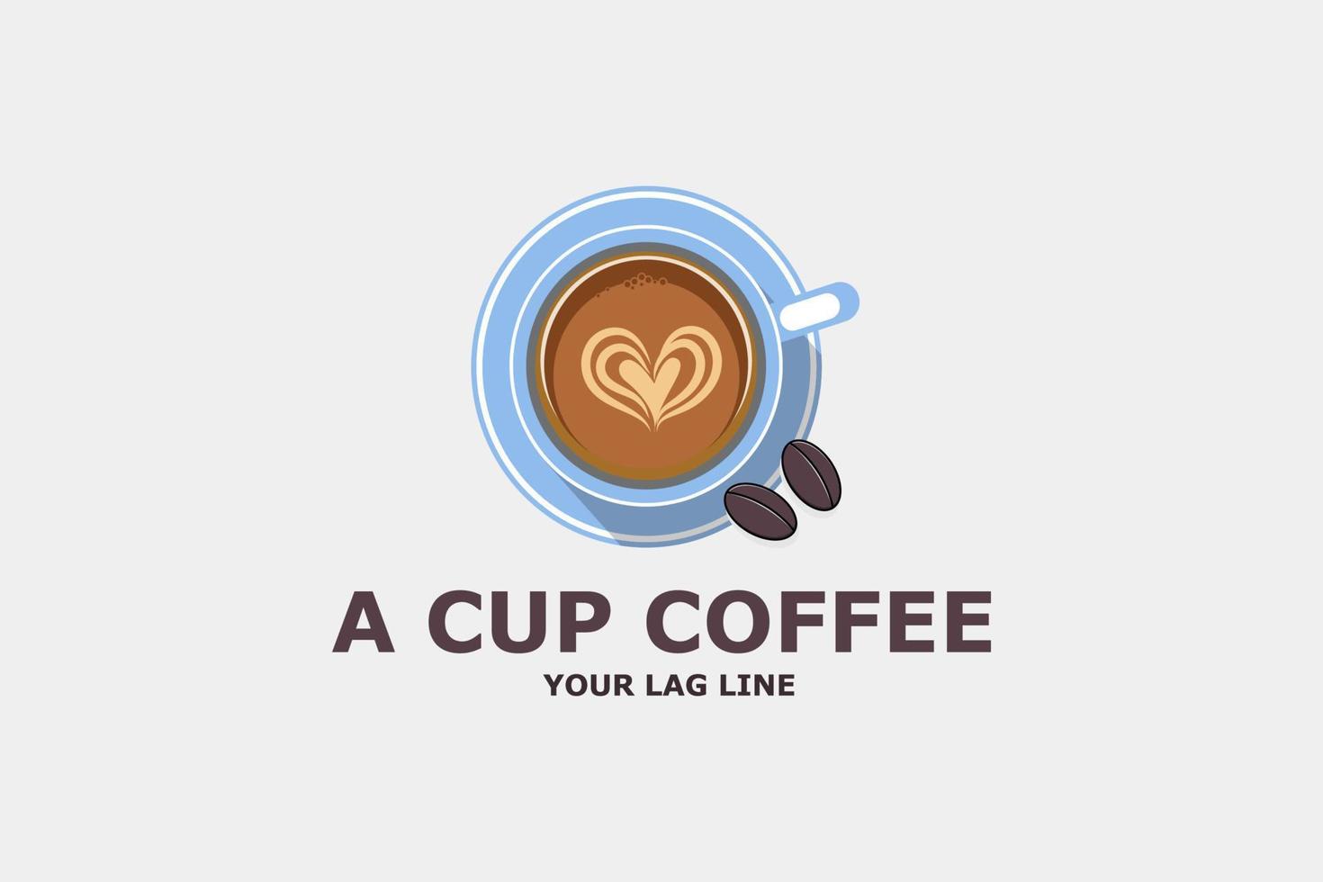 un modello di logo della caffetteria della tazza, il logo della caffetteria progetta l'illustrazione di vettore, il logo del caffè dolce vettore