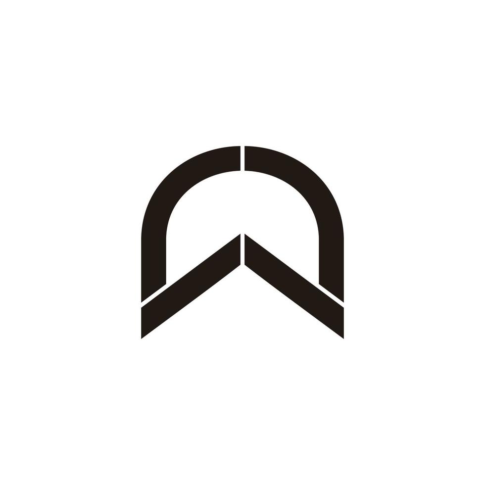 lettera rw semplice geometrica colorata linea geometrica logo vettoriale