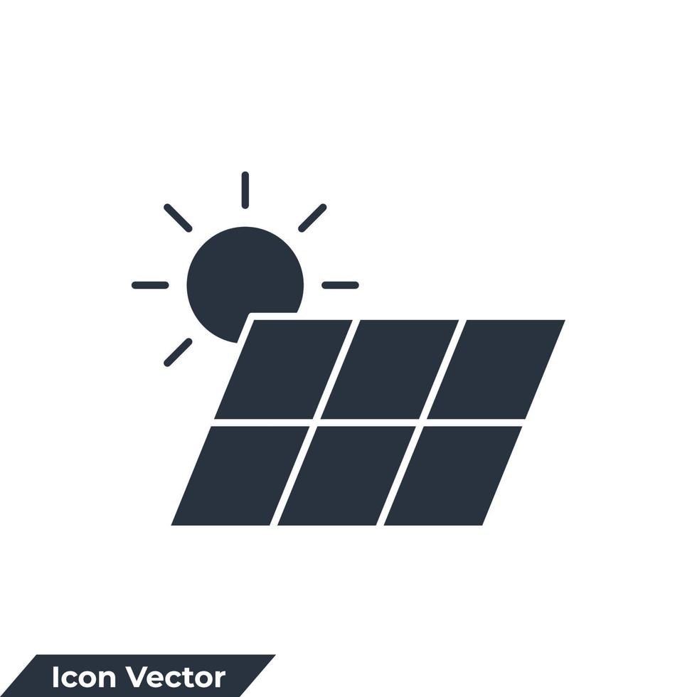 illustrazione vettoriale del logo dell'icona di energia solare. modello di simbolo di pannelli solari per la raccolta di grafica e web design