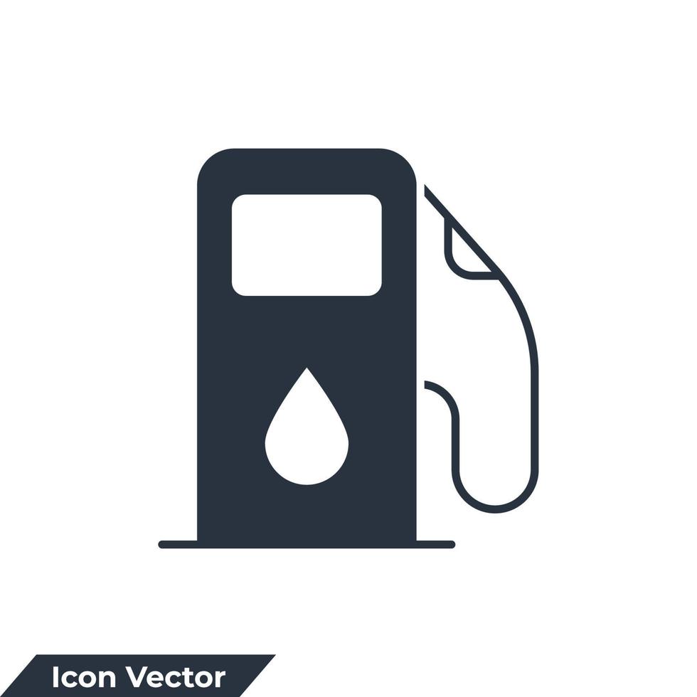 illustrazione vettoriale del logo dell'icona della stazione di servizio. modello di simbolo della pompa del carburante per la raccolta di grafica e web design