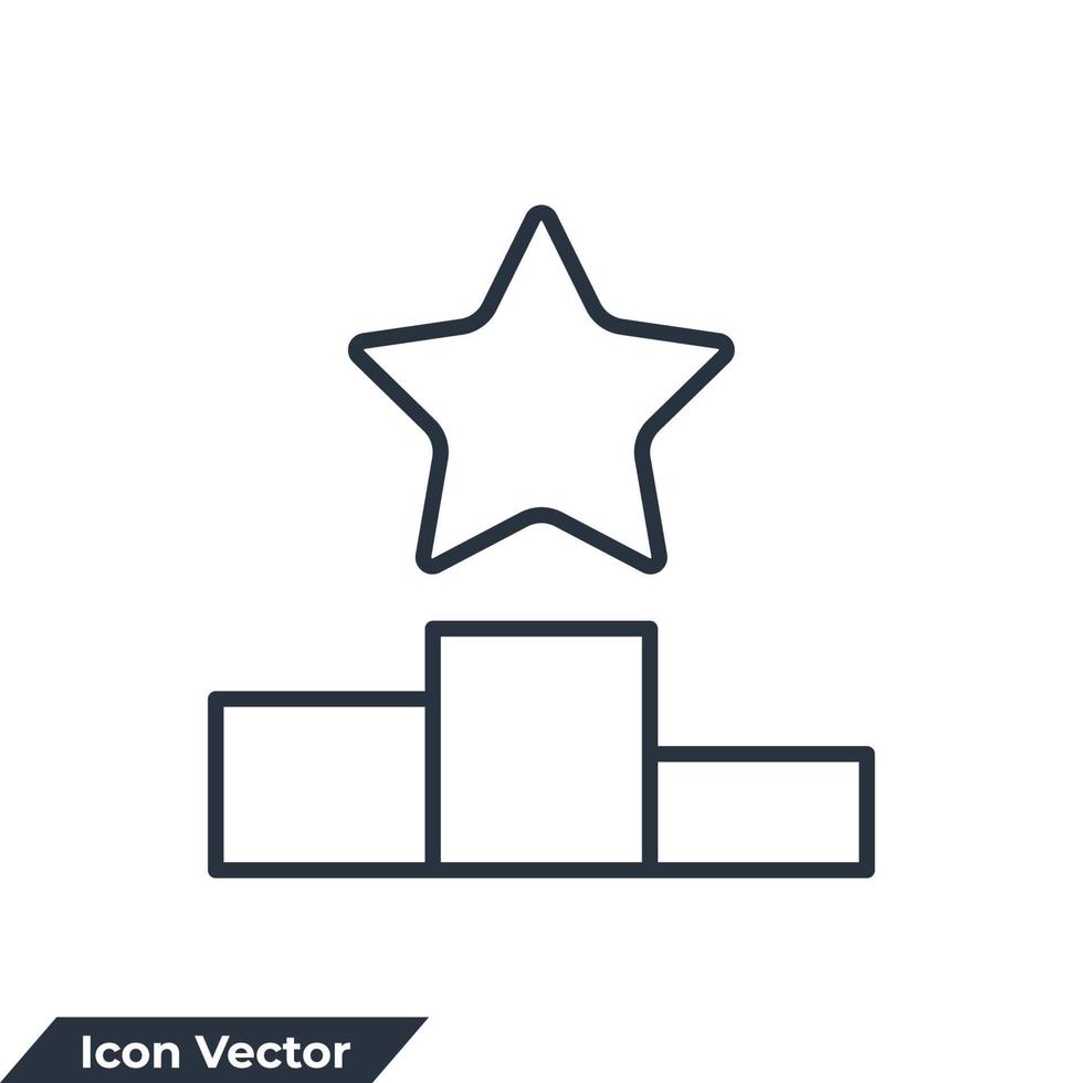 podio con illustrazione vettoriale del logo dell'icona della stella. modello di simbolo di classifica per la raccolta di grafica e web design