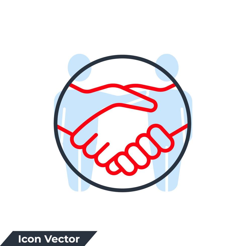 illustrazione vettoriale del logo dell'icona della stretta di mano. modello di simbolo di partnership per la raccolta di grafica e web design