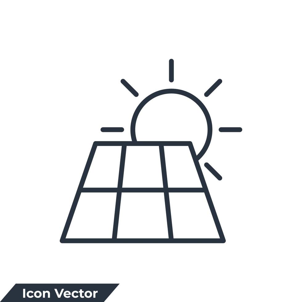 illustrazione vettoriale del logo dell'icona di energia solare. energia solare. modello di simbolo di pannelli solari per la raccolta di grafica e web design