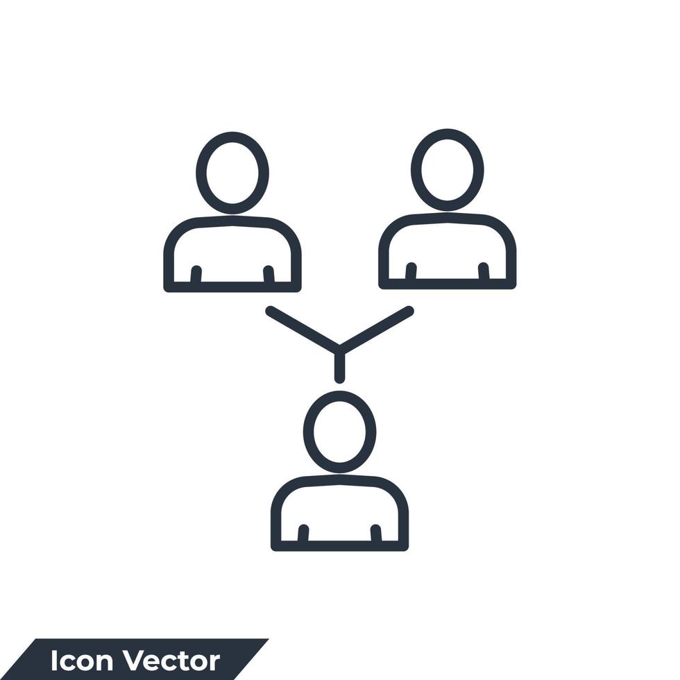 illustrazione vettoriale del logo dell'icona di comunicazione. modello di simbolo di persone di connessione per la raccolta di grafica e web design