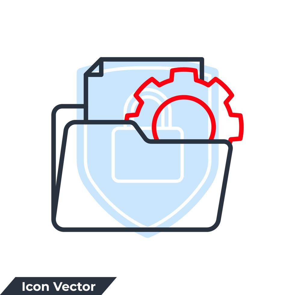 illustrazione vettoriale del logo dell'icona di gestione dei dati. modello di simbolo del progetto di documento per la raccolta di grafica e web design