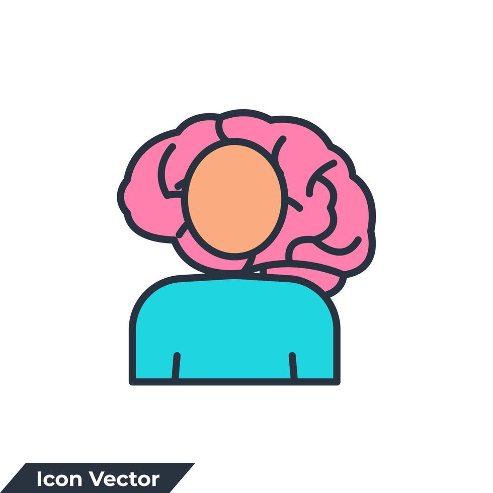 illustrazione vettoriale del logo dell'icona di miglioramento della personalità. modello di simbolo di abilità per la raccolta di grafica e web design