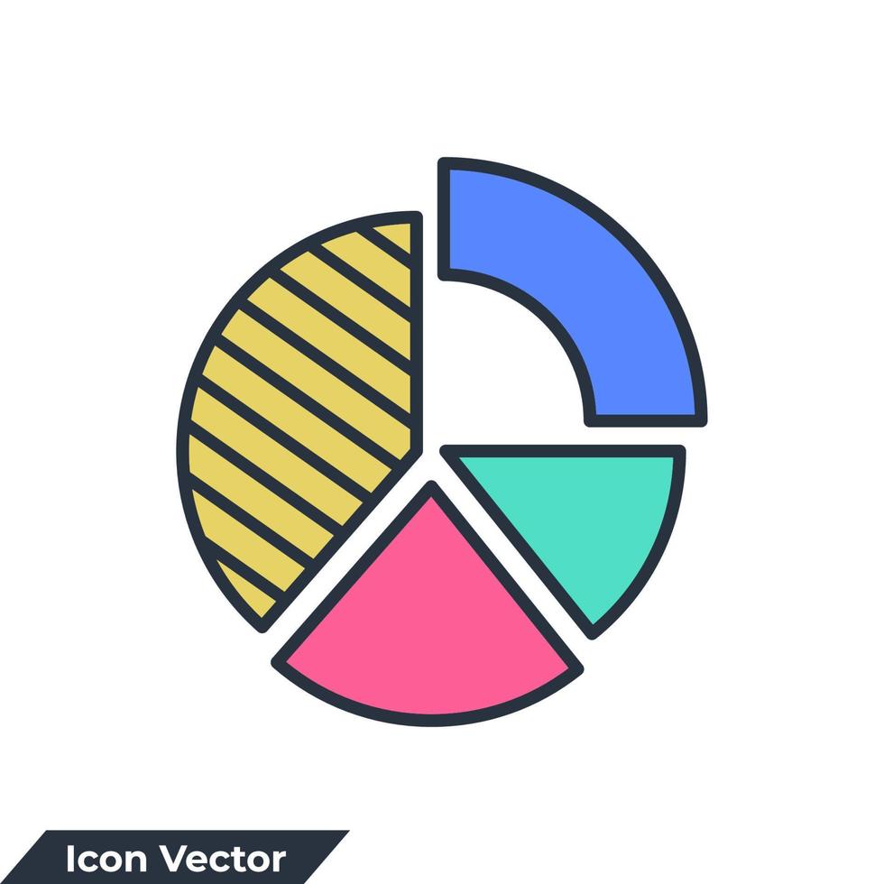 illustrazione vettoriale del logo dell'icona del grafico a torta. modello di simbolo del diagramma per la raccolta di grafica e web design