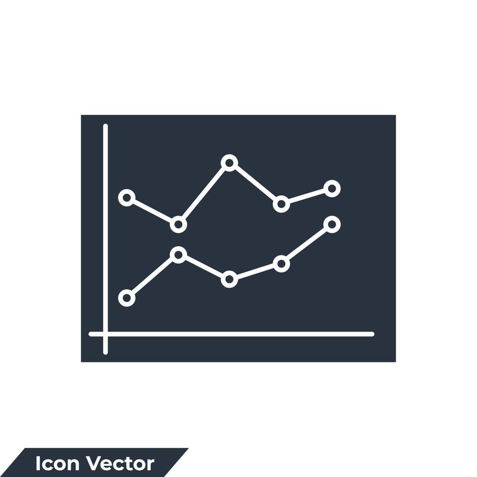 illustrazione vettoriale del logo dell'icona del grafico a linee. modello di simbolo del diagramma per la raccolta di grafica e web design