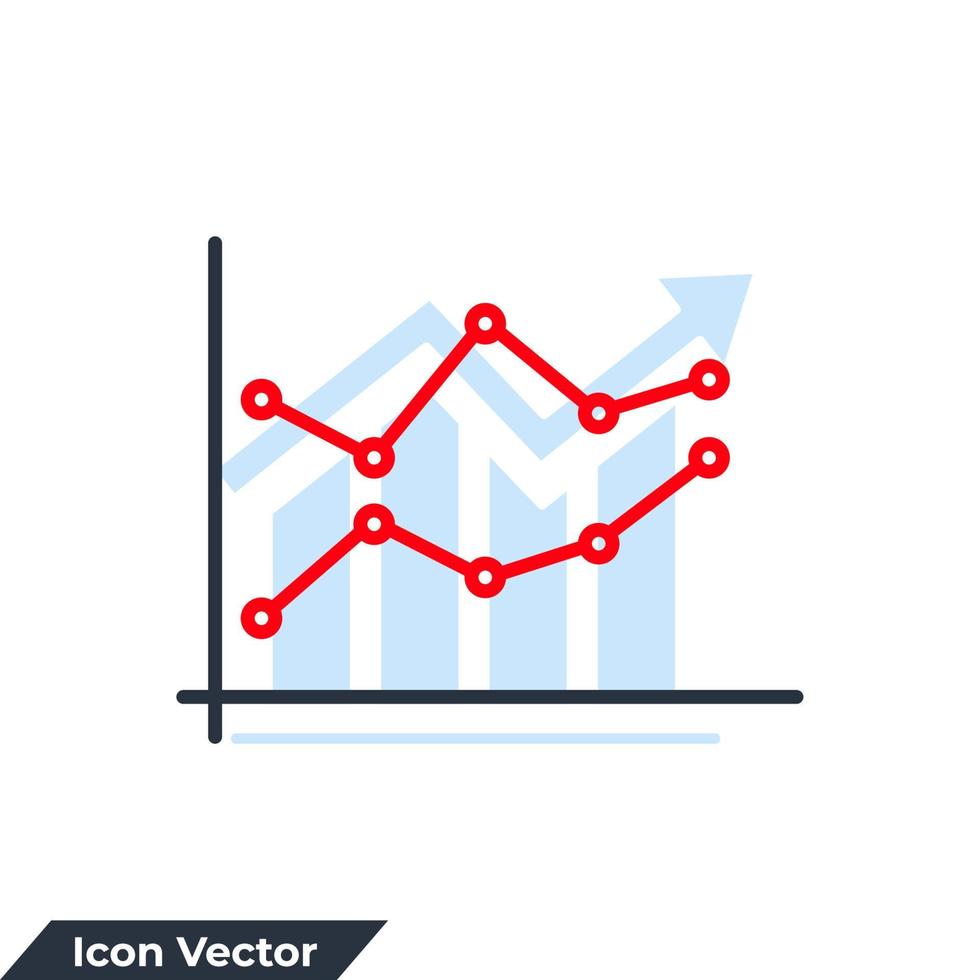 illustrazione vettoriale del logo dell'icona del grafico a linee. modello di simbolo del diagramma per la raccolta di grafica e web design