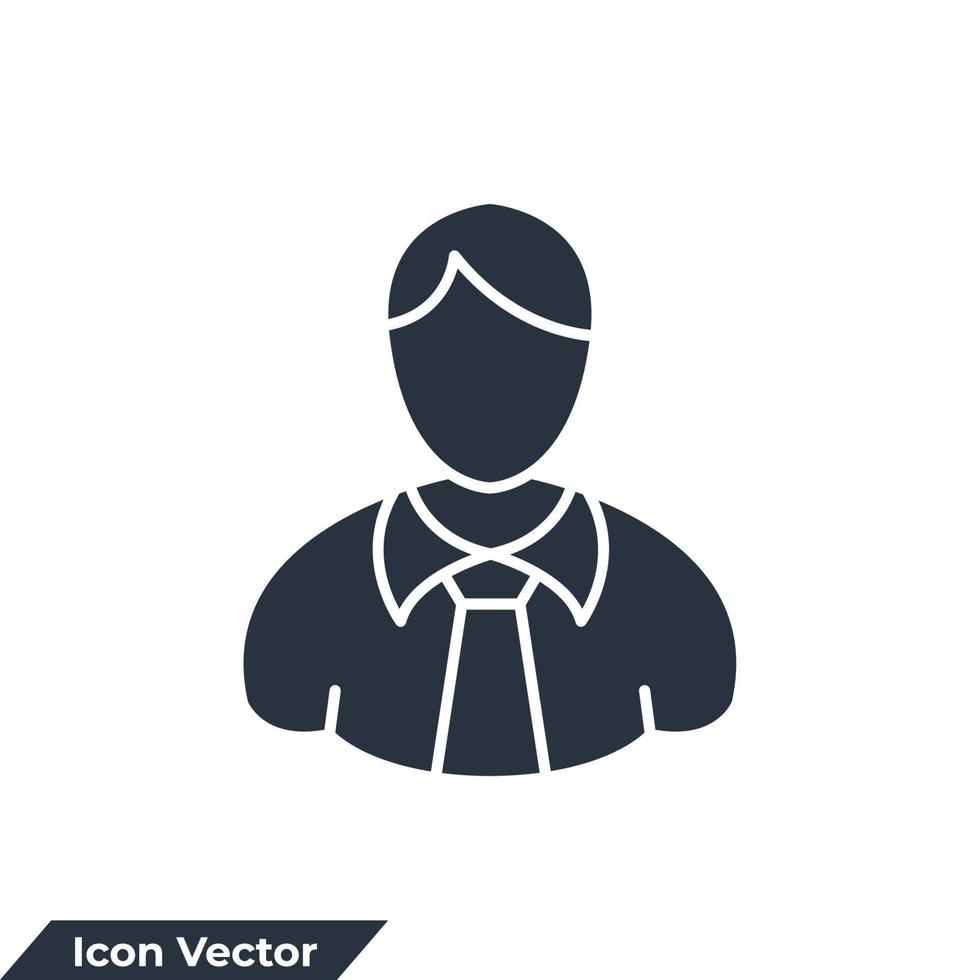 illustrazione vettoriale del logo dell'icona dell'uomo d'affari. modello di simbolo dell'uomo dell'utente per la raccolta di grafica e web design