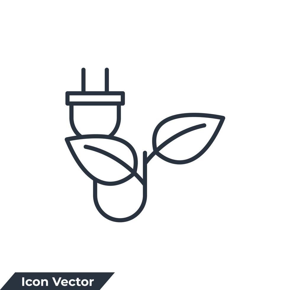 illustrazione vettoriale del logo dell'icona della spina ecologica. modello di simbolo di bioenergia per la raccolta di grafica e web design