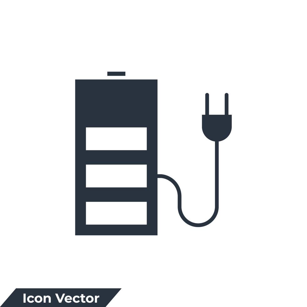illustrazione vettoriale del logo dell'icona di carica della batteria. modello di simbolo di carica per la raccolta di grafica e web design