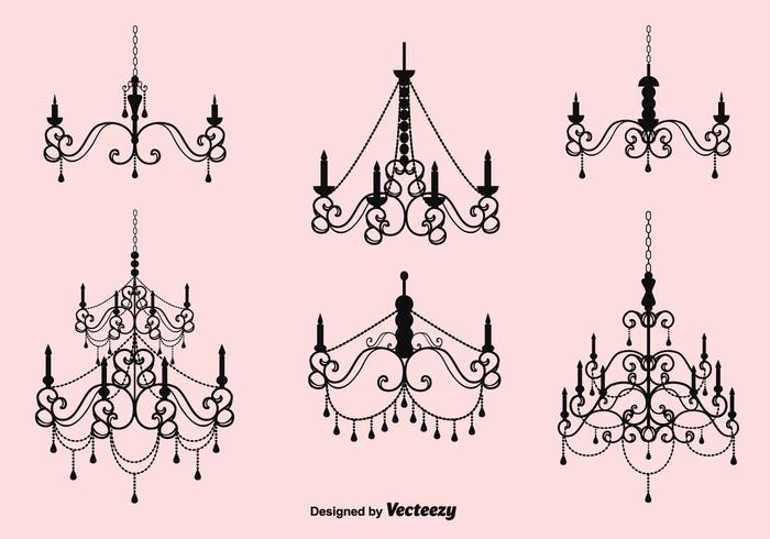 Set di lampadari di cristallo di vettore