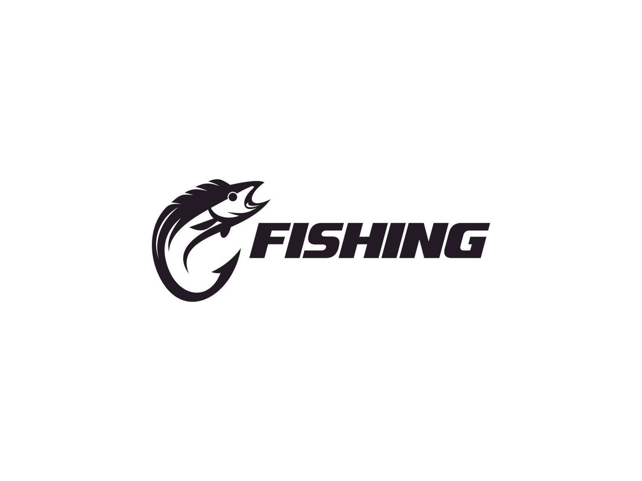 esca esca amo da pesca pescatore logo design ispirazione. utilizzabile per loghi aziendali e di branding. elemento del modello di progettazione logo vettoriale piatto.