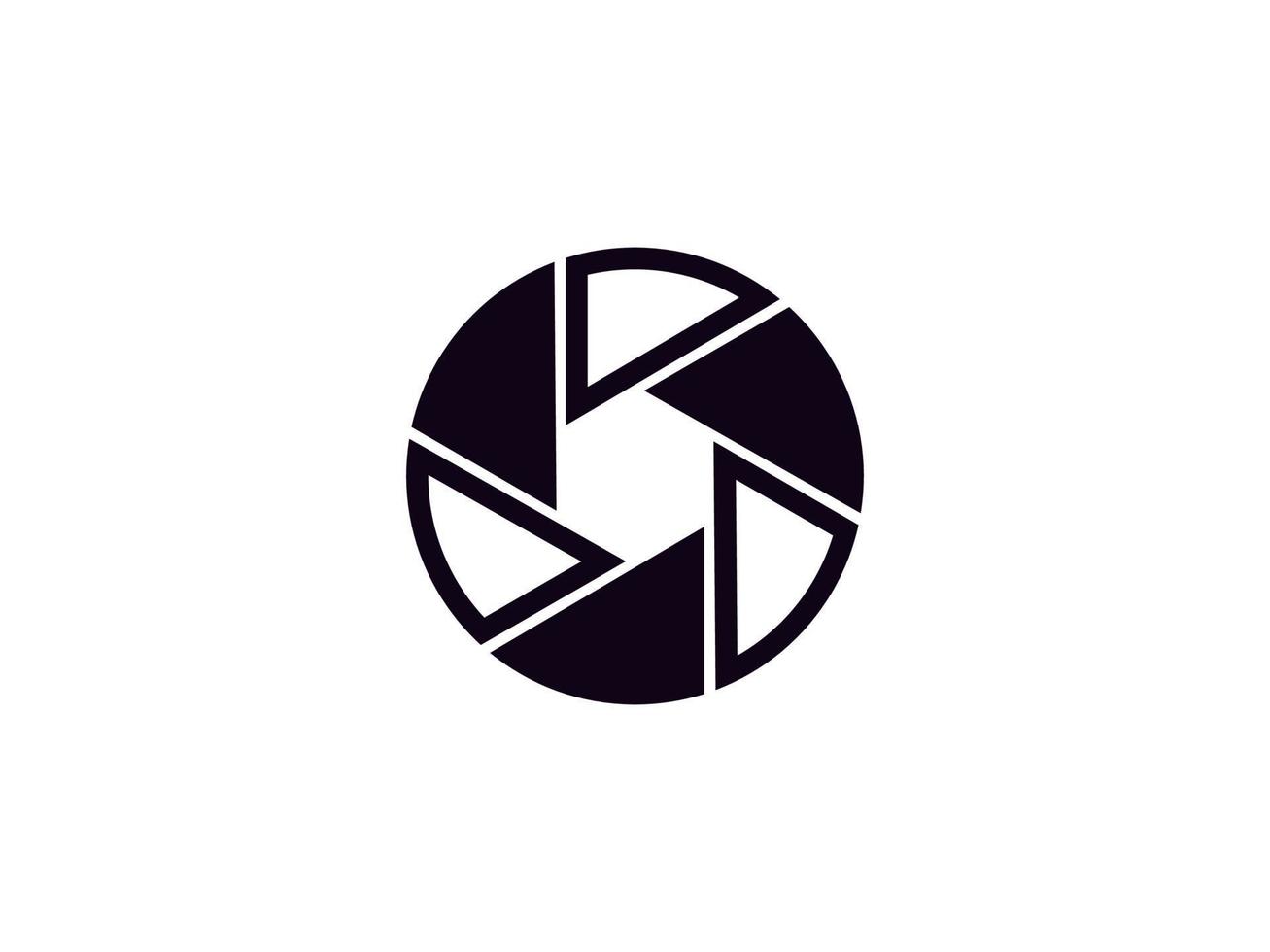 ispirazione per il design del logo del modello dell'obiettivo dell'otturatore. utilizzabile per loghi aziendali e di branding. elemento del modello di progettazione logo vettoriale piatto.