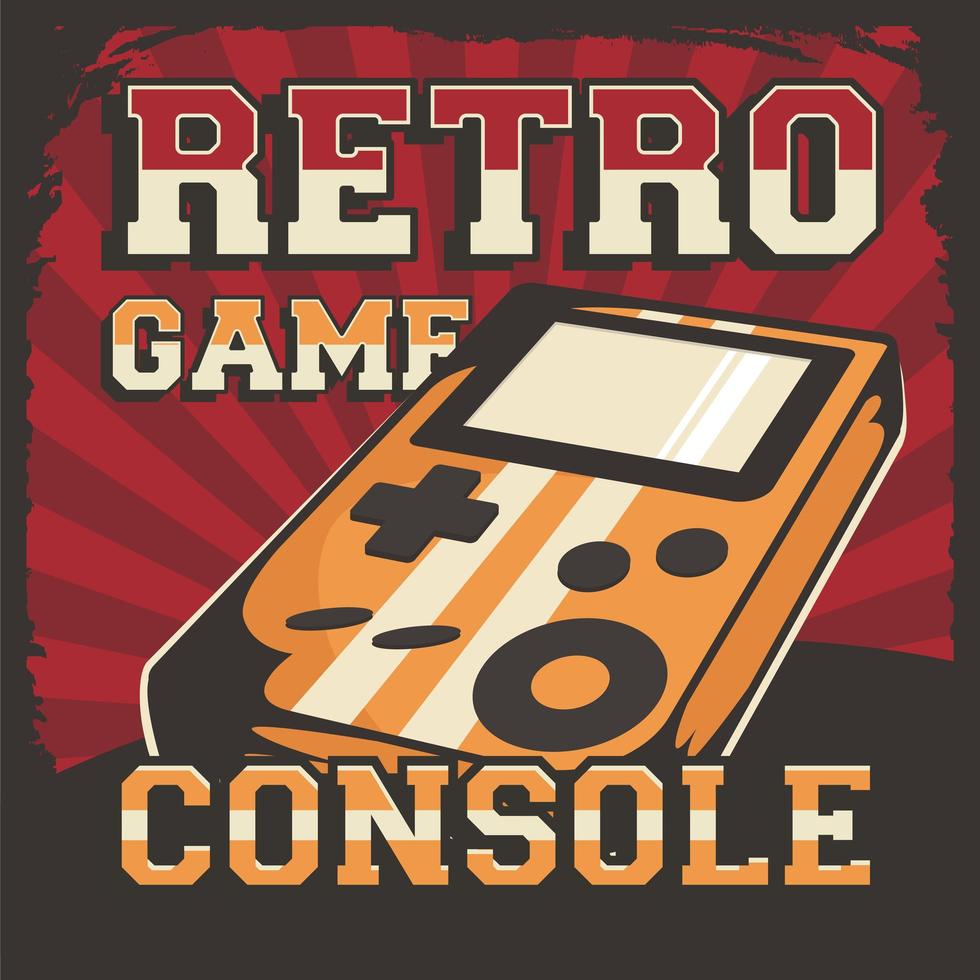 poster di segnaletica console videogioco retrò vettore