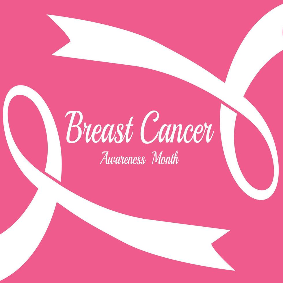 nastro rosa per simbolo di consapevolezza del cancro al seno, illustrazione vettoriale