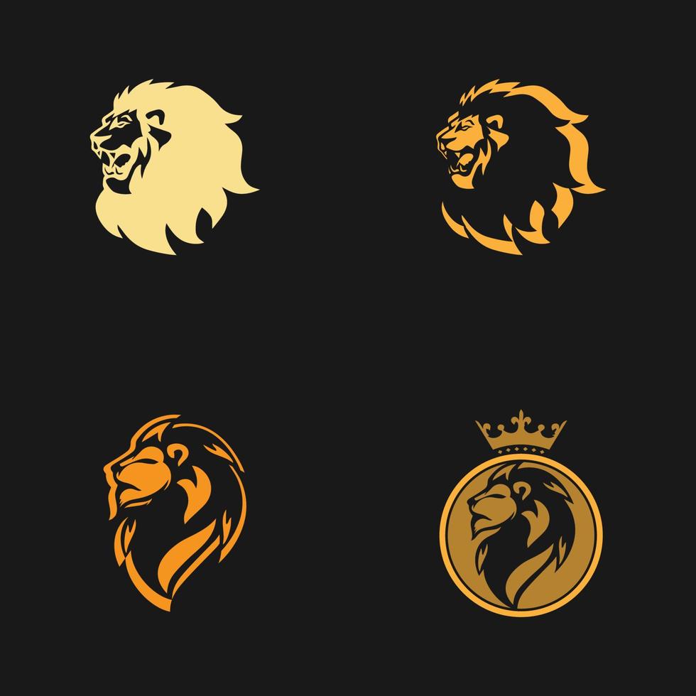icona di vettore del modello di logo della testa di leone