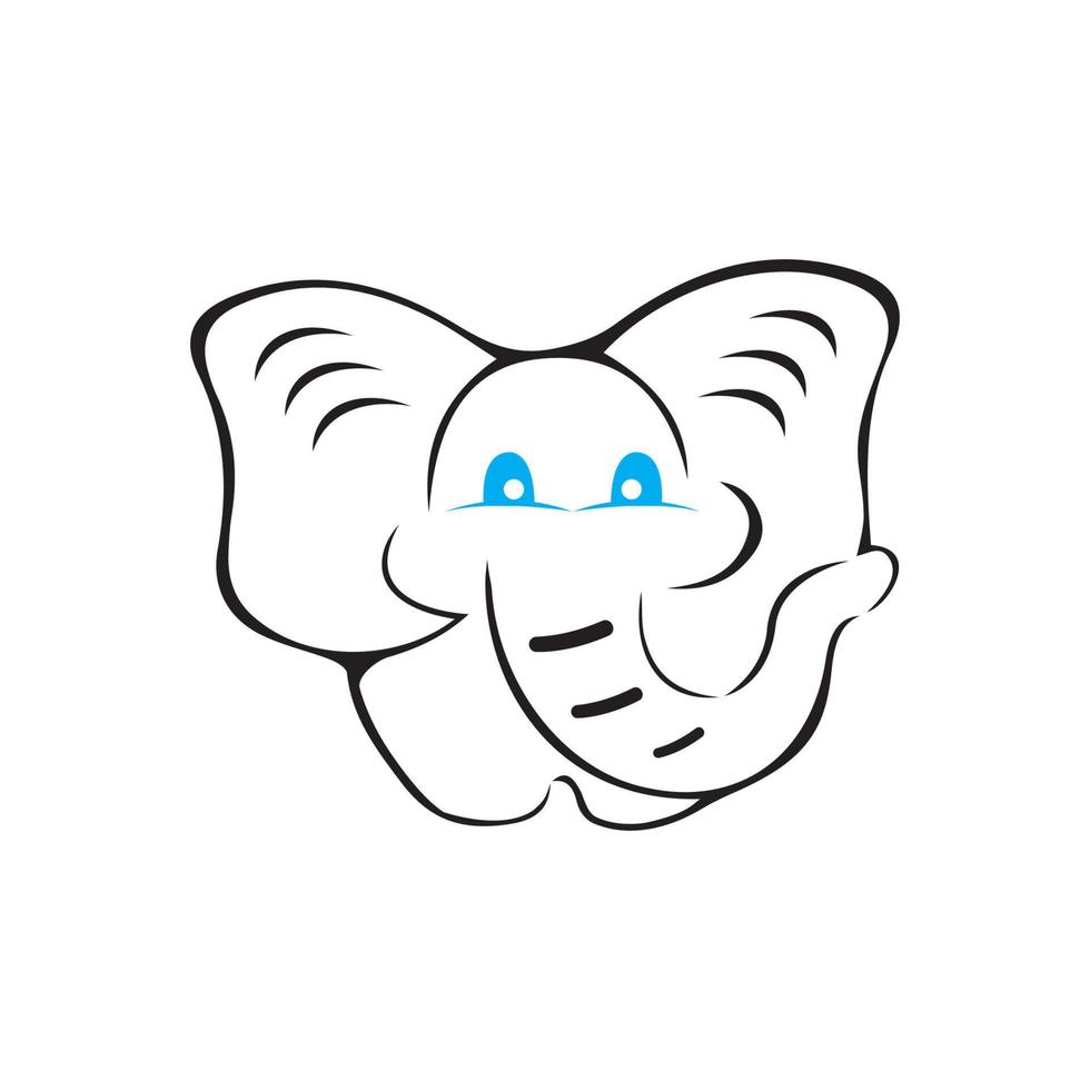 disegno dell'illustrazione di vettore del modello di logo dell'elefante
