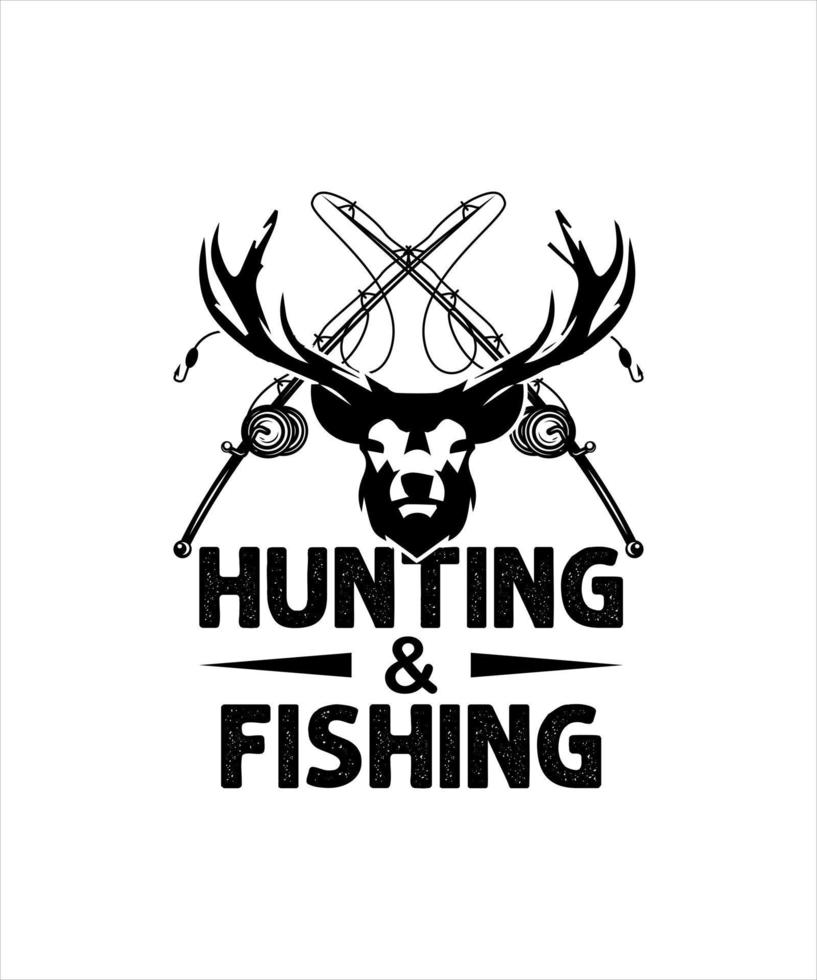 disegno vettoriale di pesca e caccia