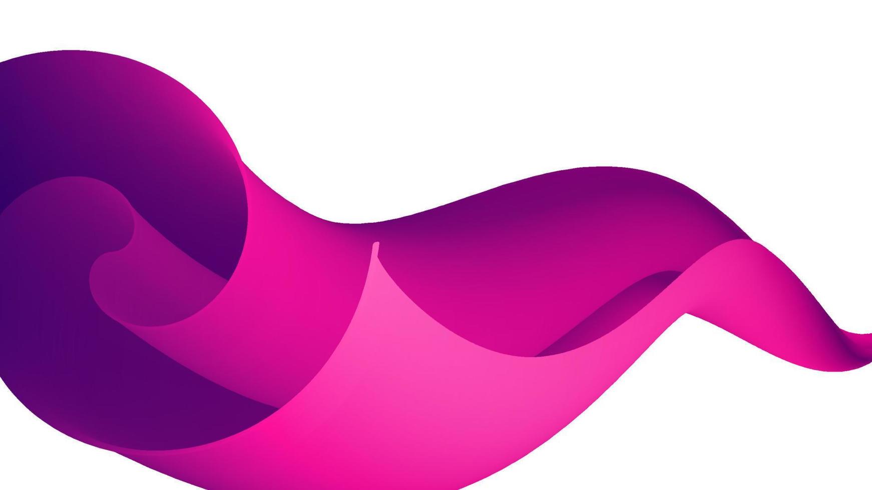 illustrazione vettoriale di sfondo astratto onda liscia in gradiente magenta e viola