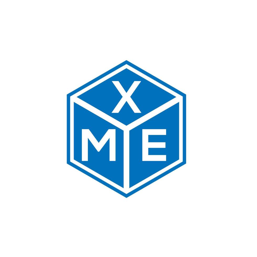 xme lettera logo design su sfondo nero. xme creative iniziali lettera logo concept. disegno della lettera xme. vettore