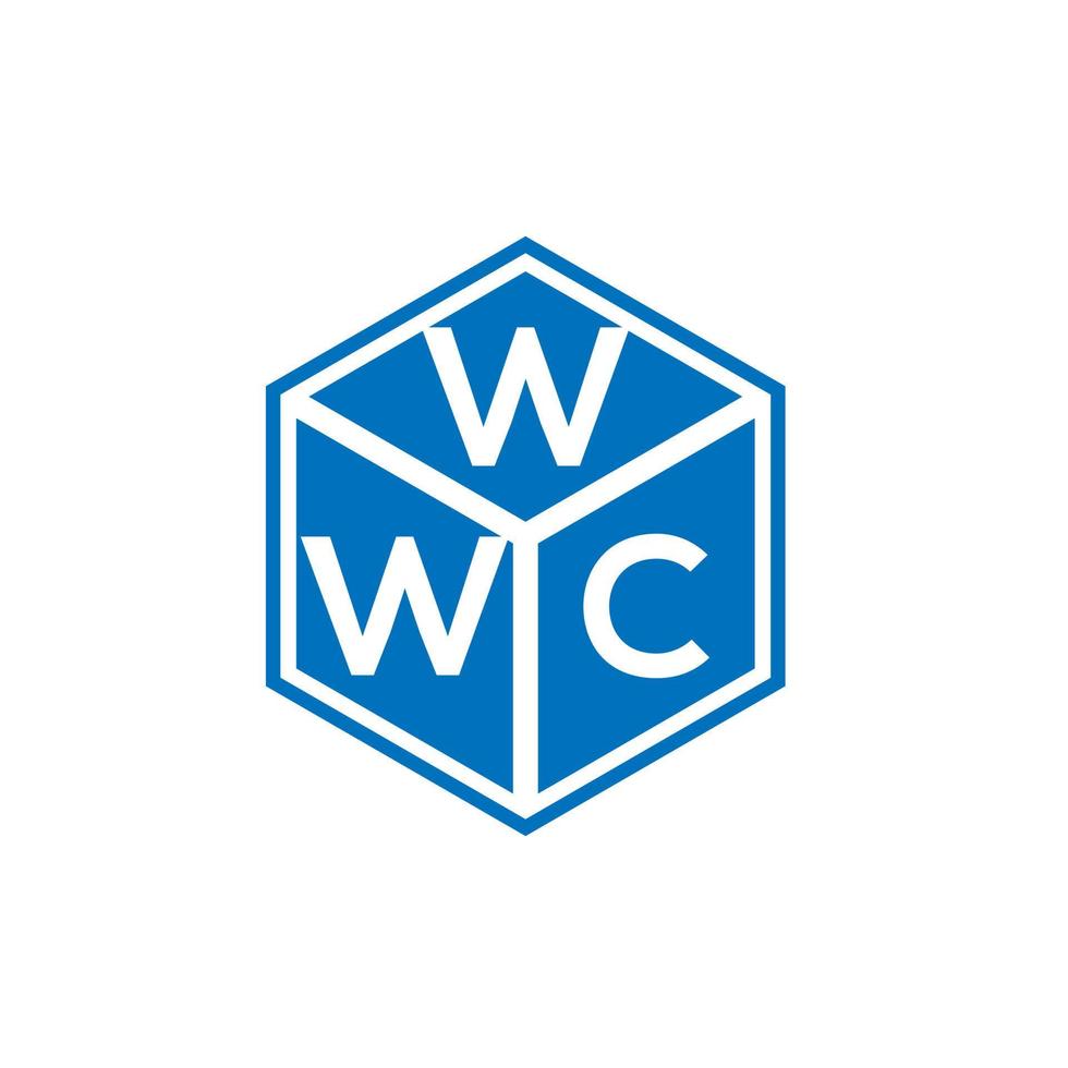wwc lettera logo design su sfondo nero. wwc creative iniziali lettera logo concept. disegno della lettera wwc. vettore