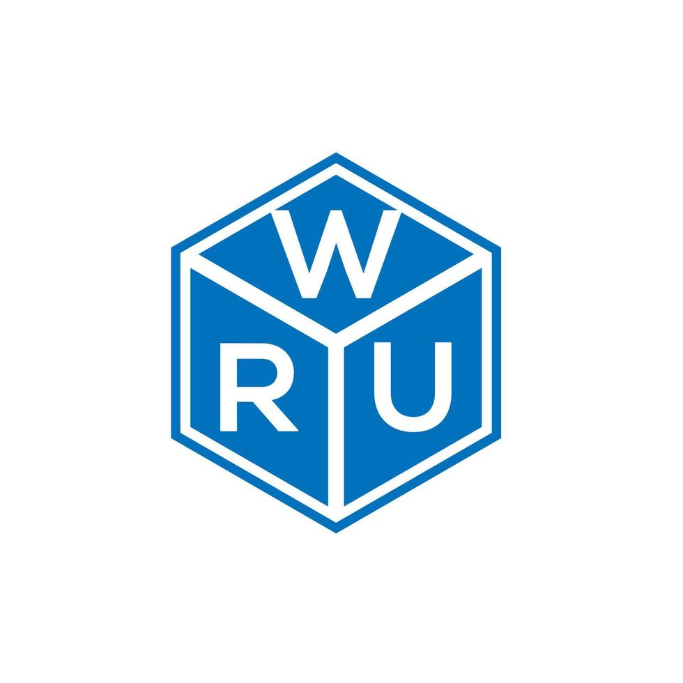 wru lettera logo design su sfondo nero. wru creative iniziali lettera logo concept. wru disegno della lettera. vettore