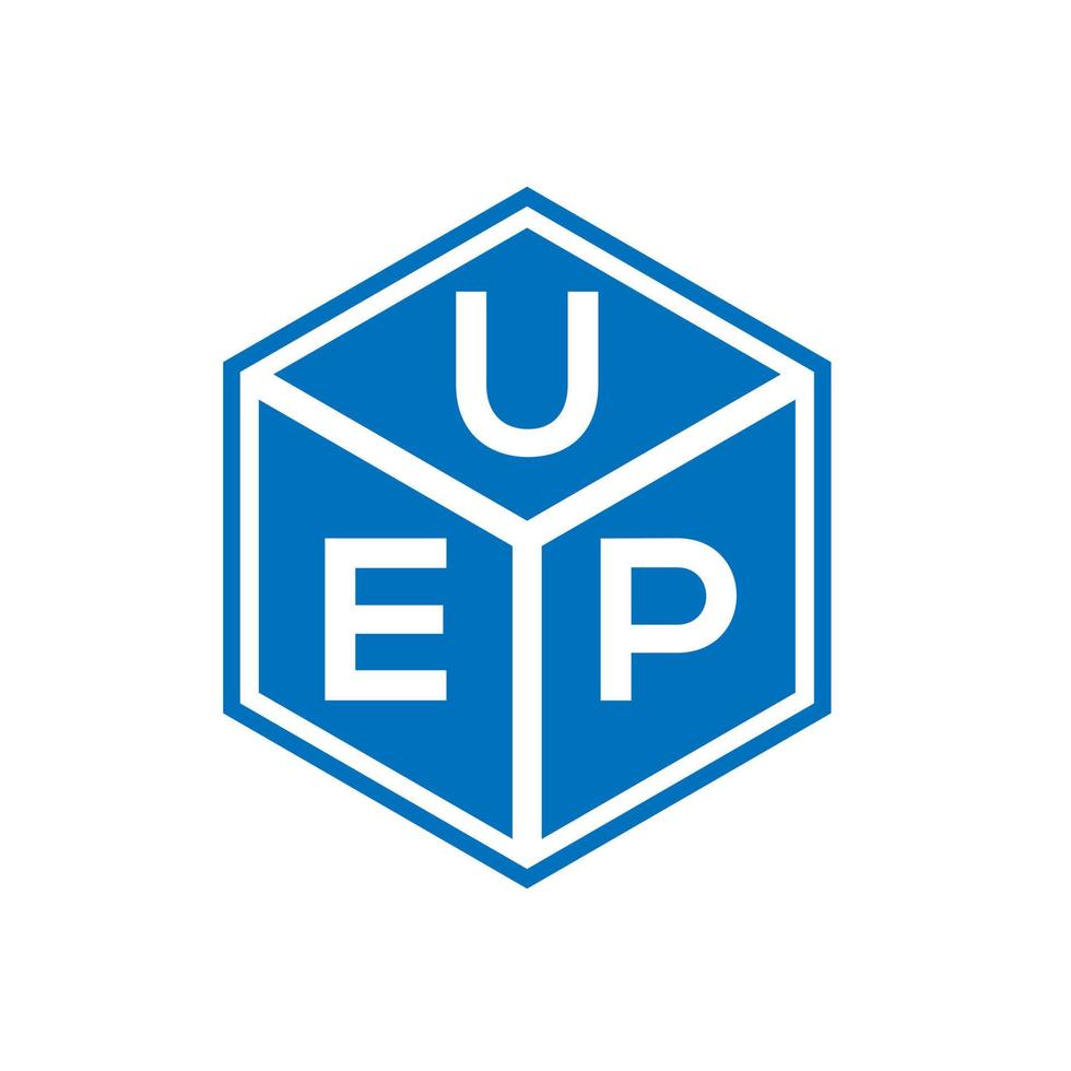 design del logo della lettera uep su sfondo nero. uep creative iniziali lettera logo concept. design della lettera uep. vettore