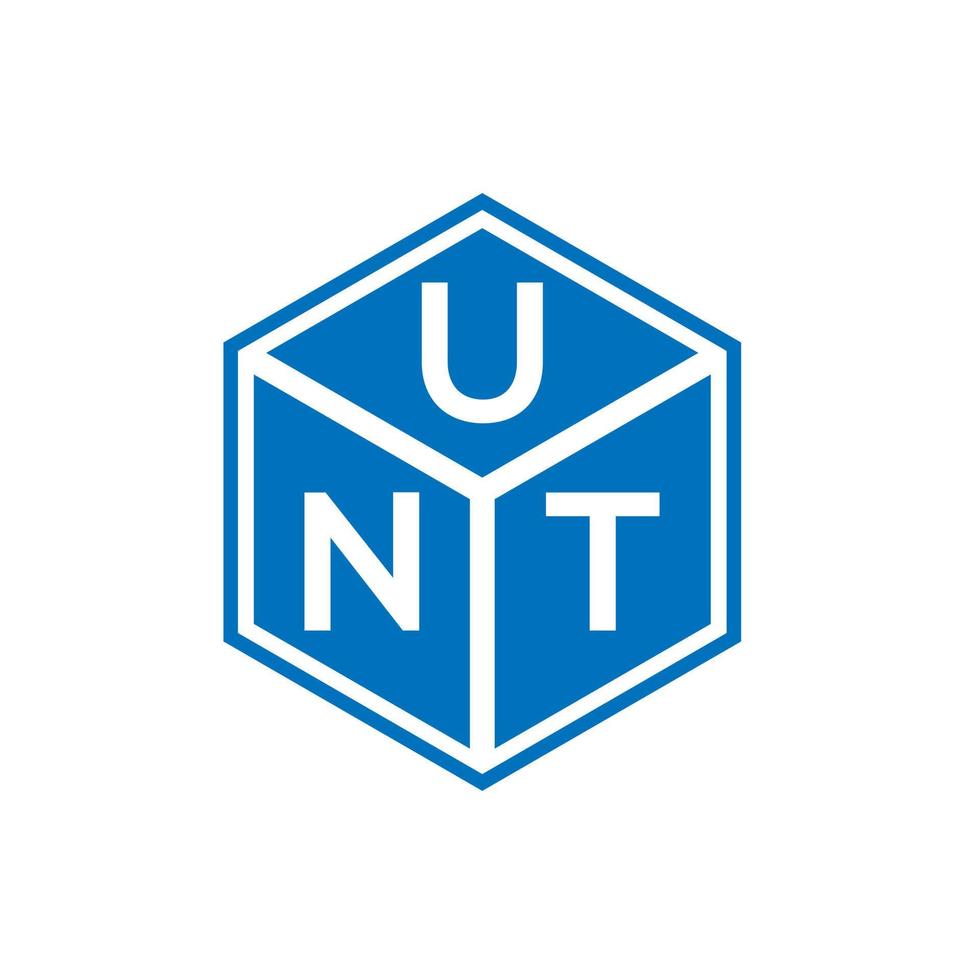 unt lettera logo design su sfondo nero. unt creative iniziali lettera logo concept. unt disegno della lettera. vettore