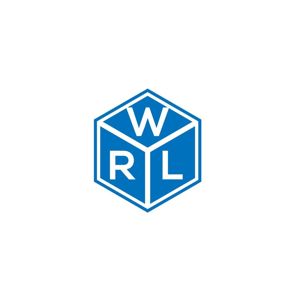 wrl lettera logo design su sfondo nero. wrl creative iniziali lettera logo concept. disegno della lettera wrl. vettore