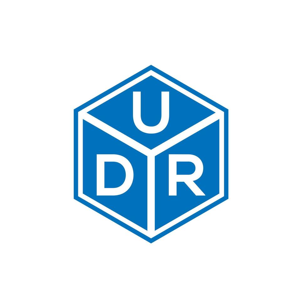 udr lettera logo design su sfondo nero. udr creative iniziali lettera logo concept. disegno della lettera udr. vettore