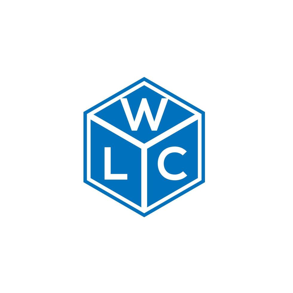 wlc lettera logo design su sfondo nero. wlc creative iniziali lettera logo concept. disegno della lettera wlc. vettore