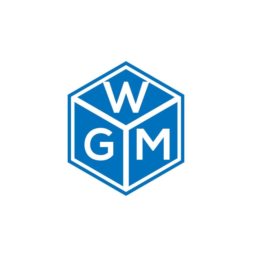 design del logo della lettera wgm su sfondo nero. wgm creative iniziali lettera logo concept. disegno della lettera wgm. vettore