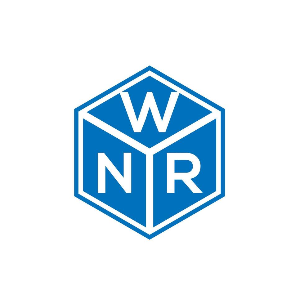 wnr lettera logo design su sfondo nero. wnr creative iniziali lettera logo concept. disegno della lettera wnr. vettore