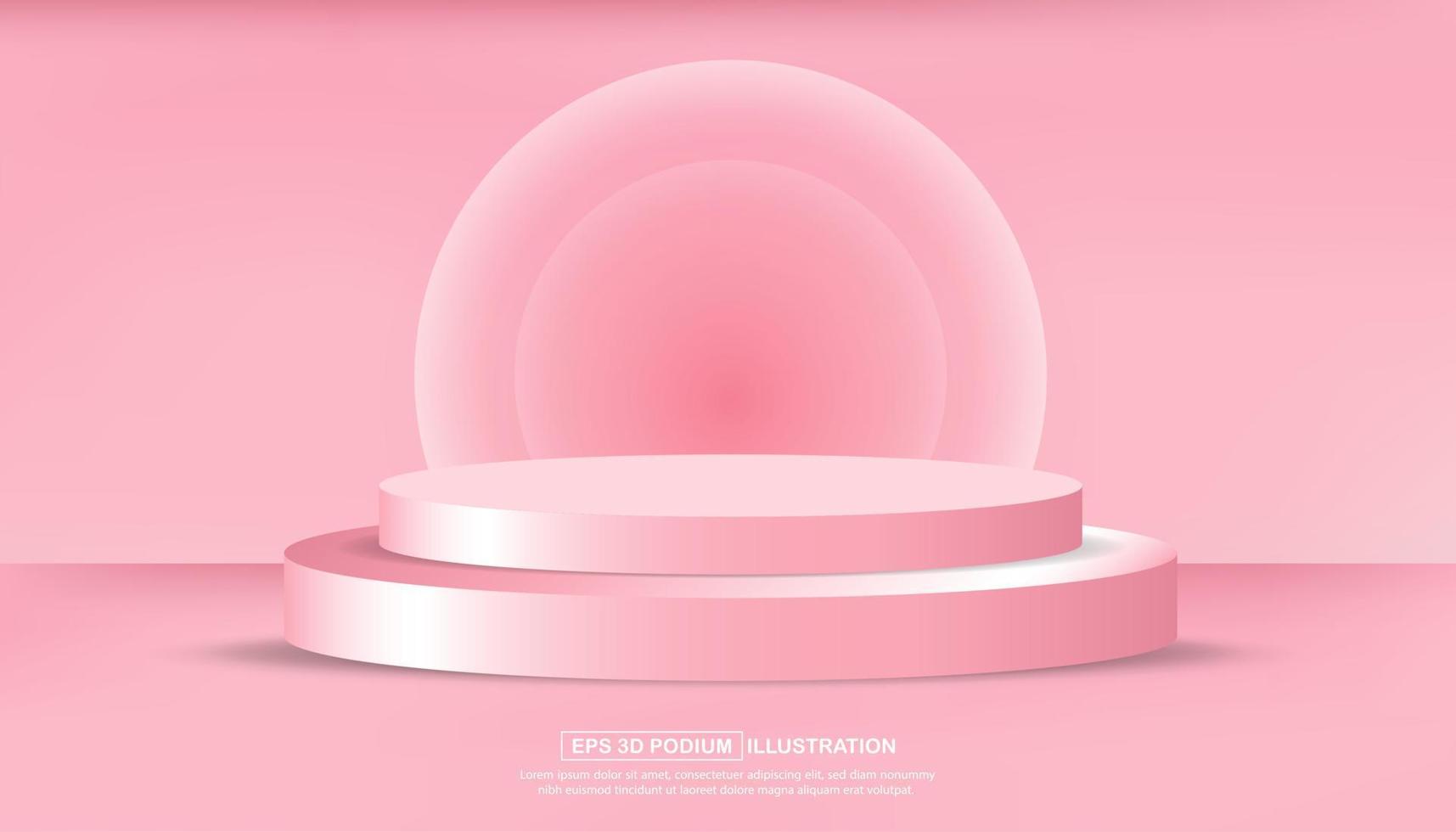 realistico 3d rosa pastello podio per il concetto di marca produk sfondo vettore