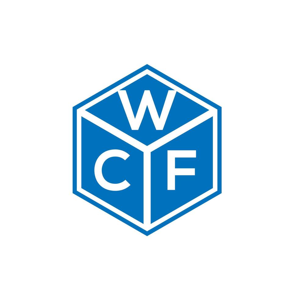 wcf lettera logo design su sfondo nero. wcf creative iniziali lettera logo concept. disegno della lettera wcf. vettore