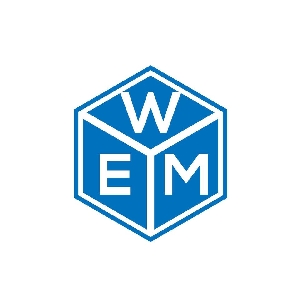 Wem lettera logo design su sfondo nero. wem creative iniziali lettera logo concept. disegno della lettera wem. vettore