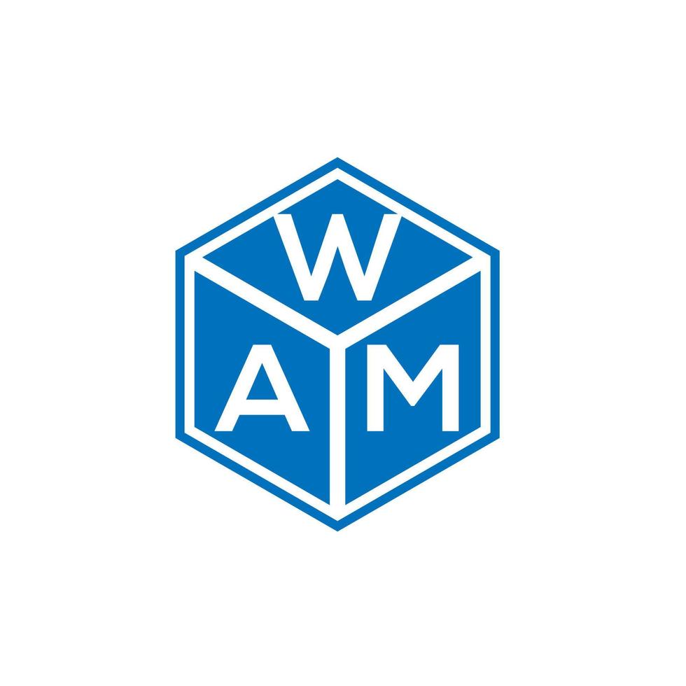 wam lettera logo design su sfondo nero. wam creative iniziali lettera logo concept. disegno della lettera wam. vettore