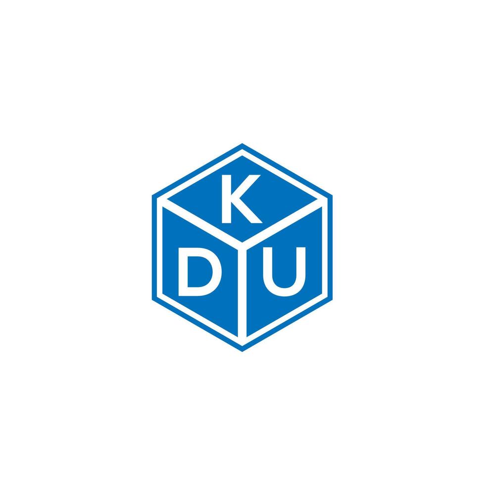 kdu lettera logo design su sfondo nero. kdu creative iniziali lettera logo concept. disegno della lettera kdu. vettore