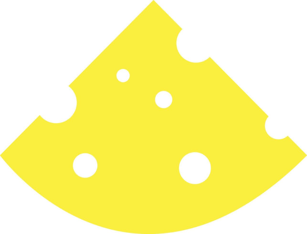 icona di formaggio. tagliare il pezzo di formaggio segno. simbolo del formaggio. pezzo di formaggio segno geometrico. vettore