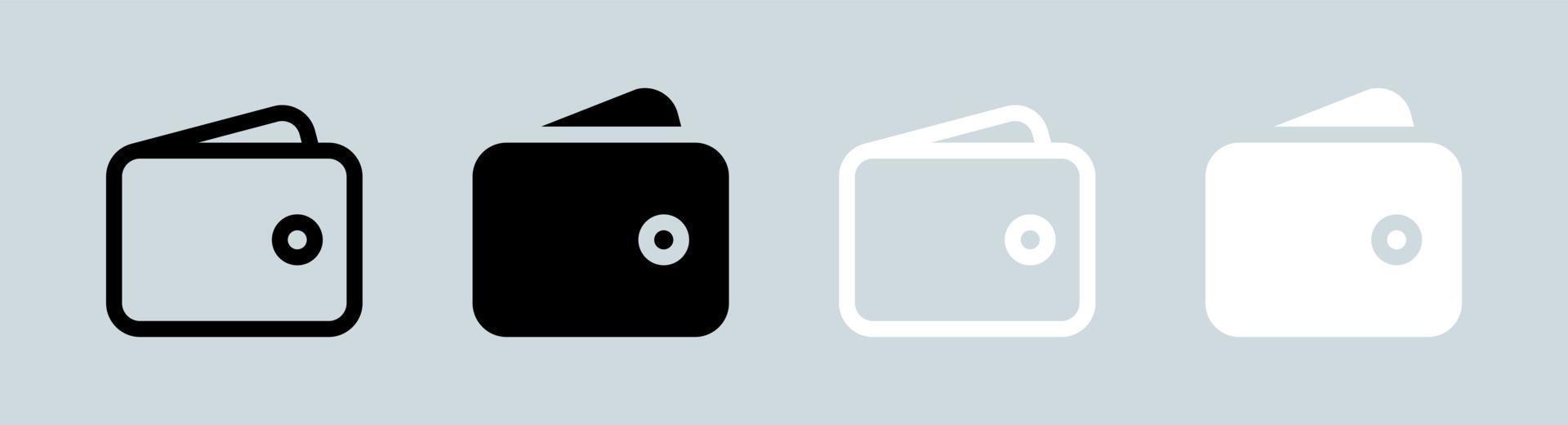icona del portafoglio nei colori bianco e nero. illustrazione vettoriale di segni di finanza.