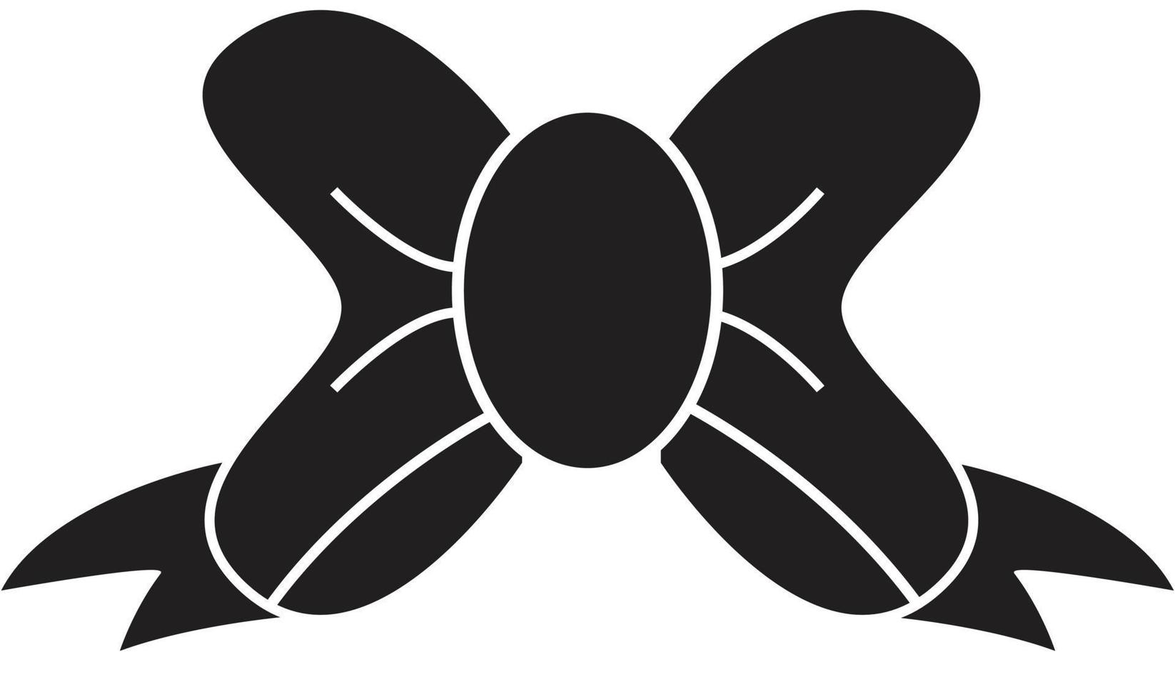 icona dell'arco del nastro. segno decorativo dell'arco. simbolo della farfalla dell'arco. segno del nastro vettore