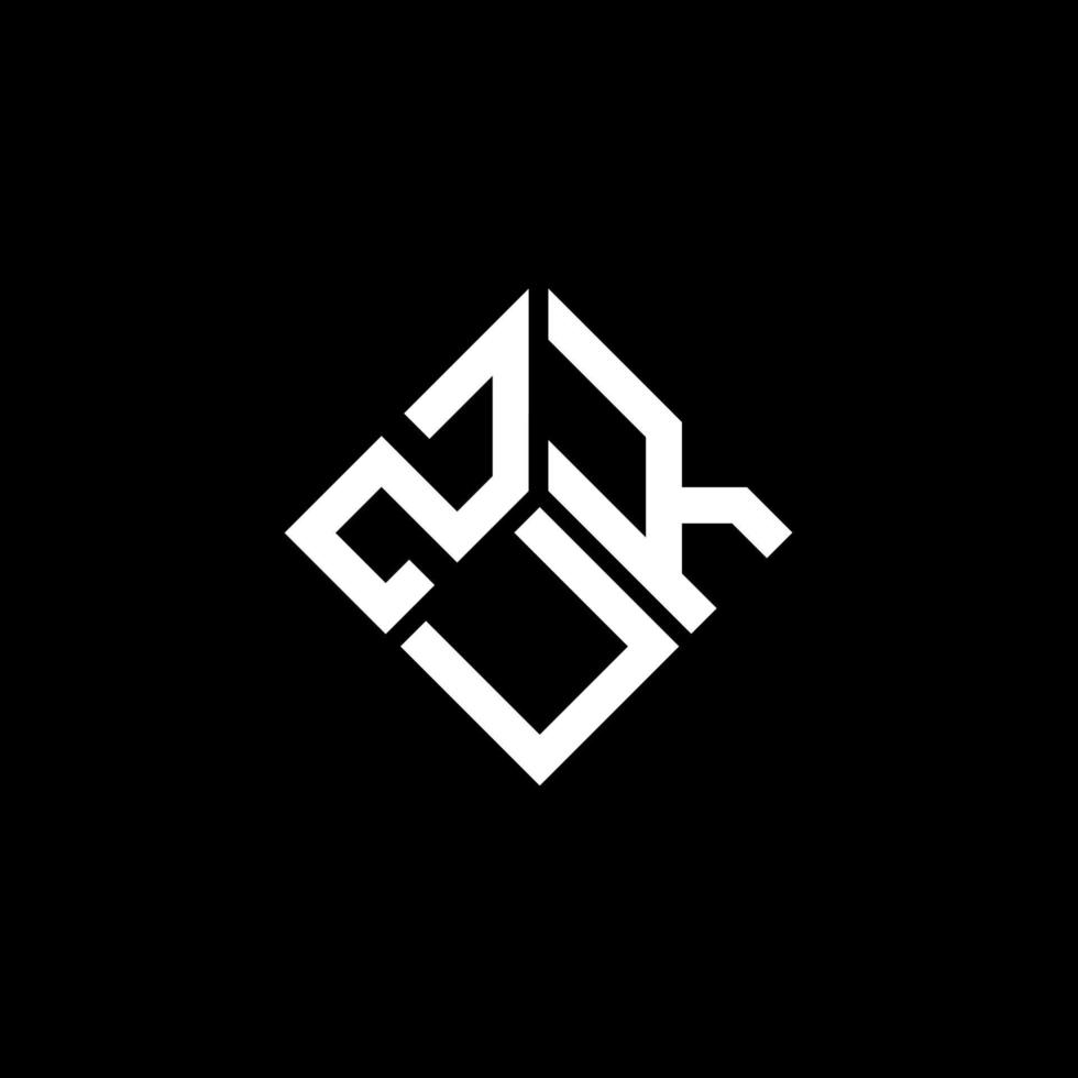 zuk lettera logo design su sfondo nero. zuk creative iniziali lettera logo concept. disegno della lettera zuk. vettore