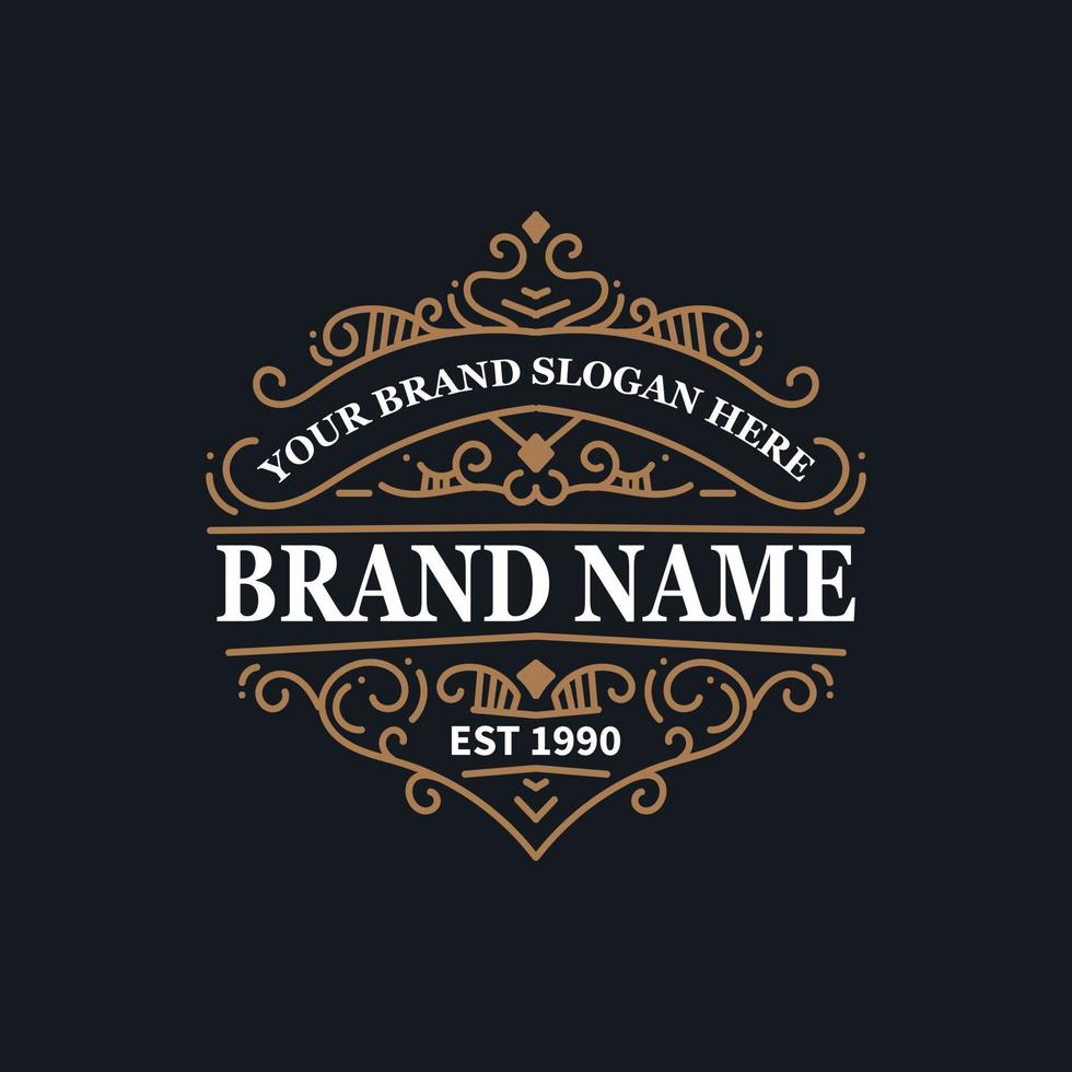 modello di design del logo in stile vintage distintivo vettore