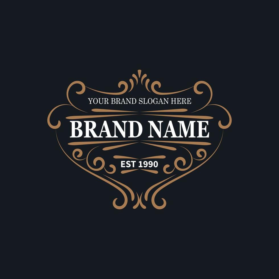 modello di design del logo in stile vintage distintivo vettore