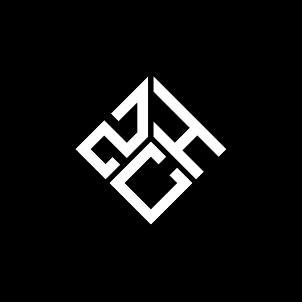 zch lettera logo design su sfondo nero. zch creative iniziali lettera logo concept. disegno della lettera zch. vettore