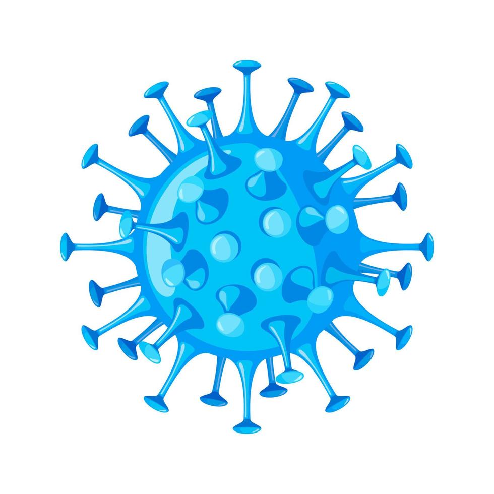 icona dei batteri del coronavirus in stile piatto isolato su sfondo bianco. 2019-ncov consett. illustrazione vettoriale. vettore