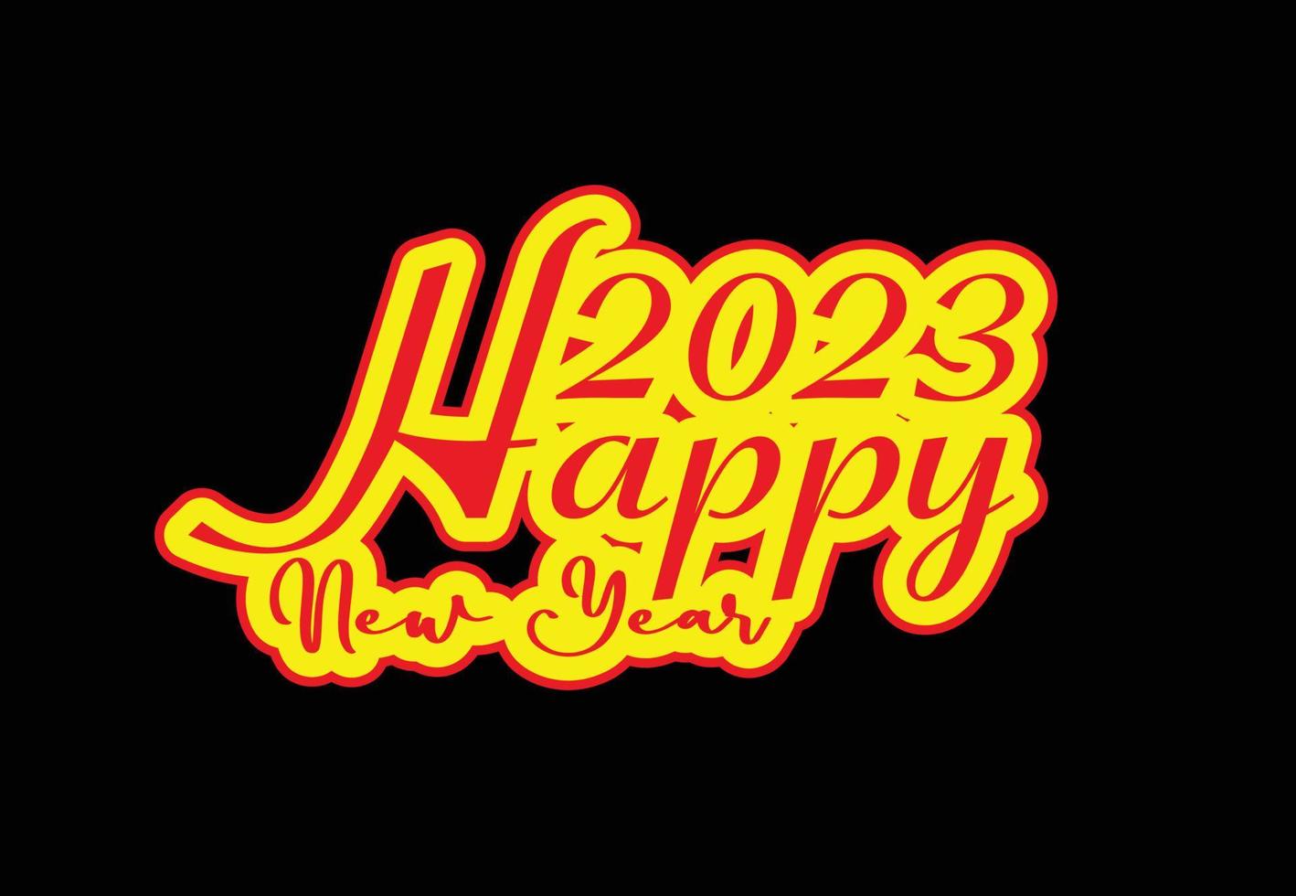 felice anno nuovo 2023 logo, banner, modello di design t-shirt vettore